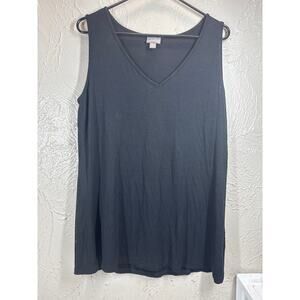 J Jill‎ Perfect V Tank Black SleevelesssV Neck Stretch Casual Womens Size Medium